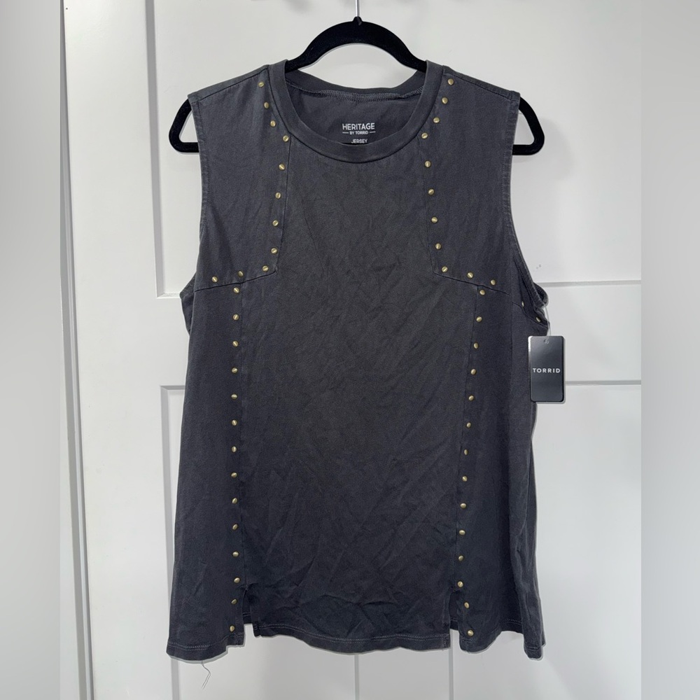 M/L Torrid Heritage Cotton Crewneck Studded Tank